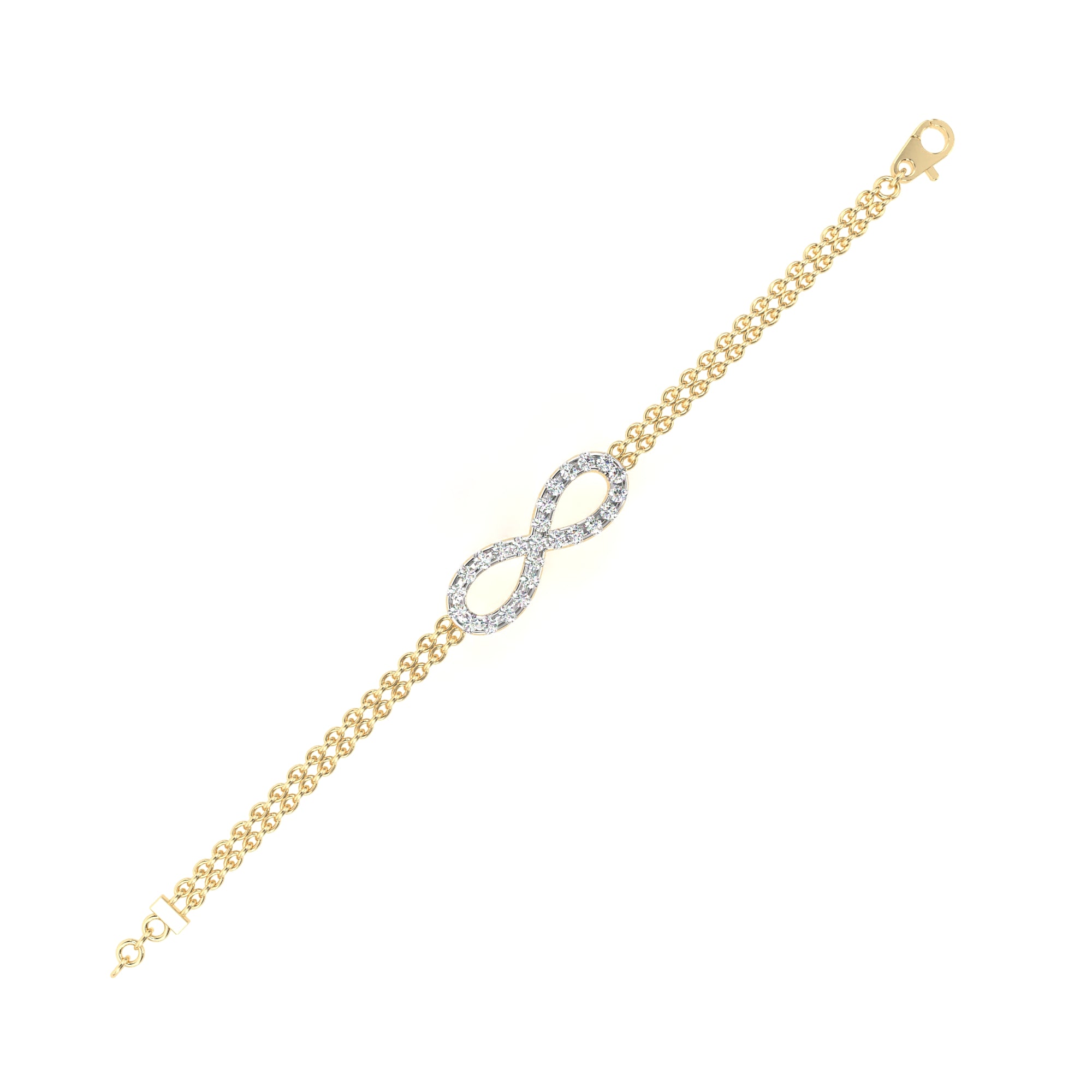 Solitairekart 0.39ct Round Cut Natural Diamond Bracelet-HI Color. VS-SI Clarity